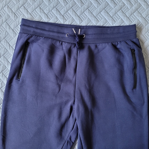 Men's Fleece Navy Blue Jogger Pants - Picture 3 of 8
